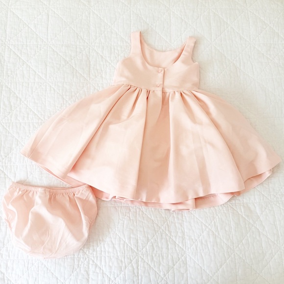 18-24 Months Janie & Jack Baby Satin Bow Waist Dress Petal Pink - Picture 8 of 8